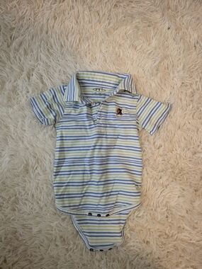 Garb Striped Polo One-Piece in Blue & Green